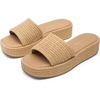 image:imageDREAM PAIRS Women Platform Slides Sandals Espadrilles Slip On Low Wedge Summer Open Toe Bohemia Dressy Beach Vacation ShoesBrown