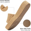 image:imageDREAM PAIRS Women Platform Slides Sandals Espadrilles Slip On Low Wedge Summer Open Toe Bohemia Dressy Beach Vacation ShoesBrown
