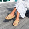 image:imageDREAM PAIRS Women Platform Slides Sandals Espadrilles Slip On Low Wedge Summer Open Toe Bohemia Dressy Beach Vacation ShoesBrown