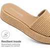 image:imageDREAM PAIRS Women Platform Slides Sandals Espadrilles Slip On Low Wedge Summer Open Toe Bohemia Dressy Beach Vacation ShoesBrown
