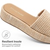 image:imageDREAM PAIRS Women Platform Slides Sandals Espadrilles Slip On Low Wedge Summer Open Toe Bohemia Dressy Beach Vacation ShoesNatural