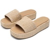 image:imageDREAM PAIRS Women Platform Slides Sandals Espadrilles Slip On Low Wedge Summer Open Toe Bohemia Dressy Beach Vacation ShoesNatural