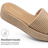 image:imageDREAM PAIRS Women Platform Slides Sandals Espadrilles Slip On Low Wedge Summer Open Toe Bohemia Dressy Beach Vacation ShoesTaupe