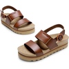 image:imageDREAM PAIRS Womens Orthopedic Arch Support Platform Sandals Comfortable Cork Insole Low Wedges Sandals Flatform Summer Dress Shoes Cute Buckle Wedges for BeachBrown