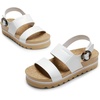 image:imageDREAM PAIRS Womens Orthopedic Arch Support Platform Sandals Comfortable Cork Insole Low Wedges Sandals Flatform Summer Dress Shoes Cute Buckle Wedges for BeachWhite