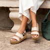 image:imageDREAM PAIRS Womens Orthopedic Arch Support Platform Sandals Comfortable Cork Insole Low Wedges Sandals Flatform Summer Dress Shoes Cute Buckle Wedges for BeachBeige