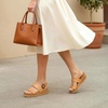 image:imageDREAM PAIRS Womens Orthopedic Arch Support Platform Sandals Comfortable Cork Insole Low Wedges Sandals Flatform Summer Dress Shoes Cute Buckle Wedges for BeachNatural