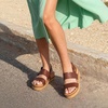 image:imageDREAM PAIRS Womens Orthopedic Arch Support Platform Sandals Comfortable Cork Insole Low Wedges Sandals Flatform Summer Dress Shoes Cute Buckle Wedges for BeachBrown
