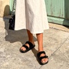 image:imageDREAM PAIRS Womens Platform Sandals Wedge Chunky Heel Slipon Comfort Slides with Arch Support Cork Footbed Adjustable Buckle Summer Slide SandalsBlack