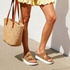 image:imageDREAM PAIRS Womens Platform Sandals Wedge Chunky Heel Slipon Comfort Slides with Arch Support Cork Footbed Adjustable Buckle Summer Slide SandalsBrown