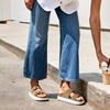 image:imageDREAM PAIRS Womens Platform Sandals Wedge Chunky Heel Slipon Comfort Slides with Arch Support Cork Footbed Adjustable Buckle Summer Slide SandalsTaupe