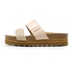 image:imageDREAM PAIRS Womens Platform Wedge Sandals with Arch Support Comfortable Beach Slipon Flat Sandals Casual 2Strap Cork Cushion Slides for WomenBeigepu