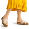 image:imageDREAM PAIRS Womens Platform Wedge Sandals with Arch Support Comfortable Beach Slipon Flat Sandals Casual 2Strap Cork Cushion Slides for WomenBeigepu