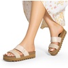 image:imageDREAM PAIRS Womens Platform Wedge Sandals with Arch Support Comfortable Beach Slipon Flat Sandals Casual 2Strap Cork Cushion Slides for WomenBeigepu