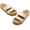 image:imageDREAM PAIRS Womens Platform Wedge Sandals with Arch Support Comfortable Beach Slipon Flat Sandals Casual 2Strap Cork Cushion Slides for WomenBeigepu