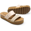 image:imageDREAM PAIRS Womens Platform Wedge Sandals with Arch Support Comfortable Beach Slipon Flat Sandals Casual 2Strap Cork Cushion Slides for WomenBeigepu