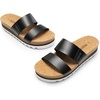 image:imageDREAM PAIRS Womens Platform Wedge Sandals with Arch Support Comfortable Beach Slipon Flat Sandals Casual 2Strap Cork Cushion Slides for WomenBlack