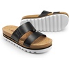 image:imageDREAM PAIRS Womens Platform Wedge Sandals with Arch Support Comfortable Beach Slipon Flat Sandals Casual 2Strap Cork Cushion Slides for WomenBlack