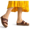 image:imageDREAM PAIRS Womens Platform Wedge Sandals with Arch Support Comfortable Beach Slipon Flat Sandals Casual 2Strap Cork Cushion Slides for WomenBrownpu