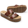 image:imageDREAM PAIRS Womens Platform Wedge Sandals with Arch Support Comfortable Beach Slipon Flat Sandals Casual 2Strap Cork Cushion Slides for WomenBrownpu