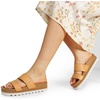 image:imageDREAM PAIRS Womens Platform Wedge Sandals with Arch Support Comfortable Beach Slipon Flat Sandals Casual 2Strap Cork Cushion Slides for WomenNatural