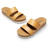 image:imageDREAM PAIRS Womens Platform Wedge Sandals with Arch Support Comfortable Beach Slipon Flat Sandals Casual 2Strap Cork Cushion Slides for WomenNatural