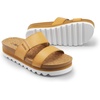 image:imageDREAM PAIRS Womens Platform Wedge Sandals with Arch Support Comfortable Beach Slipon Flat Sandals Casual 2Strap Cork Cushion Slides for WomenNatural
