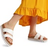 image:imageDREAM PAIRS Womens Platform Wedge Sandals with Arch Support Comfortable Beach Slipon Flat Sandals Casual 2Strap Cork Cushion Slides for WomenWhite