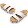image:imageDREAM PAIRS Womens Platform Wedge Sandals with Arch Support Comfortable Beach Slipon Flat Sandals Casual 2Strap Cork Cushion Slides for WomenWhite