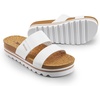 image:imageDREAM PAIRS Womens Platform Wedge Sandals with Arch Support Comfortable Beach Slipon Flat Sandals Casual 2Strap Cork Cushion Slides for WomenWhite