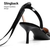 image:imageDREAM PAIRS Womens Slingback Lace Up Kitten Low Heel Closed Toe Ankle Strap Heels Pointed Toe Strappy Pumps Shoes Party Wedding Dress ShoesBlack