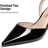 image:imageDREAM PAIRS Womens Slingback Lace Up Kitten Low Heel Closed Toe Ankle Strap Heels Pointed Toe Strappy Pumps Shoes Party Wedding Dress ShoesBlack