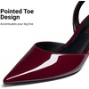 image:imageDREAM PAIRS Womens Slingback Lace Up Kitten Low Heel Closed Toe Ankle Strap Heels Pointed Toe Strappy Pumps Shoes Party Wedding Dress ShoesBurgundy