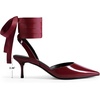 image:imageDREAM PAIRS Womens Slingback Lace Up Kitten Low Heel Closed Toe Ankle Strap Heels Pointed Toe Strappy Pumps Shoes Party Wedding Dress ShoesBurgundy