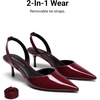 image:imageDREAM PAIRS Womens Slingback Lace Up Kitten Low Heel Closed Toe Ankle Strap Heels Pointed Toe Strappy Pumps Shoes Party Wedding Dress ShoesBurgundy