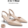 image:imageDREAM PAIRS Womens Slingback Lace Up Kitten Low Heel Closed Toe Ankle Strap Heels Pointed Toe Strappy Pumps Shoes Party Wedding Dress ShoesNude