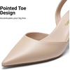 image:imageDREAM PAIRS Womens Slingback Lace Up Kitten Low Heel Closed Toe Ankle Strap Heels Pointed Toe Strappy Pumps Shoes Party Wedding Dress ShoesNude