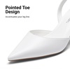 image:imageDREAM PAIRS Womens Slingback Lace Up Kitten Low Heel Closed Toe Ankle Strap Heels Pointed Toe Strappy Pumps Shoes Party Wedding Dress ShoesWhite