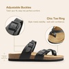 image:imageDREAM PAIRS Womens Thong Slide Sandals with Cork Footbed Open Toe Adjustable Slip On Slippers Comfort Flat Sandals for SummerBlack