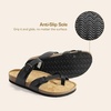 image:imageDREAM PAIRS Womens Thong Slide Sandals with Cork Footbed Open Toe Adjustable Slip On Slippers Comfort Flat Sandals for SummerBlack
