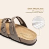 image:imageDREAM PAIRS Womens Thong Slide Sandals with Cork Footbed Open Toe Adjustable Slip On Slippers Comfort Flat Sandals for SummerBrown