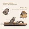 image:imageDREAM PAIRS Womens Thong Slide Sandals with Cork Footbed Open Toe Adjustable Slip On Slippers Comfort Flat Sandals for SummerBrown