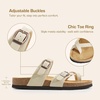 image:imageDREAM PAIRS Womens Thong Slide Sandals with Cork Footbed Open Toe Adjustable Slip On Slippers Comfort Flat Sandals for SummerNatural