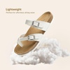 image:imageDREAM PAIRS Womens Thong Slide Sandals with Cork Footbed Open Toe Adjustable Slip On Slippers Comfort Flat Sandals for SummerWhite