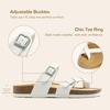 image:imageDREAM PAIRS Womens Thong Slide Sandals with Cork Footbed Open Toe Adjustable Slip On Slippers Comfort Flat Sandals for SummerWhite