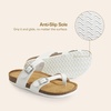 image:imageDREAM PAIRS Womens Thong Slide Sandals with Cork Footbed Open Toe Adjustable Slip On Slippers Comfort Flat Sandals for SummerWhite