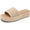 image:imageDREAM PAIRS Women Platform Slides Sandals Espadrilles Slip On Low Wedge Summer Open Toe Bohemia Dressy Beach Vacation ShoesNatural