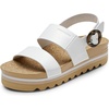 image:imageDREAM PAIRS Womens Orthopedic Arch Support Platform Sandals Comfortable Cork Insole Low Wedges Sandals Flatform Summer Dress Shoes Cute Buckle Wedges for BeachWhite