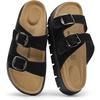 image:imageDREAM PAIRS Womens Platform Sandals Wedge Chunky Heel Slipon Comfort Slides with Arch Support Cork Footbed Adjustable Buckle Summer Slide SandalsBlack