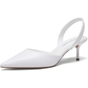 image:imageDREAM PAIRS Womens Slingback Lace Up Kitten Low Heel Closed Toe Ankle Strap Heels Pointed Toe Strappy Pumps Shoes Party Wedding Dress ShoesWhite